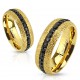 Bague gold-ip 46 - Satin cristaux noirs