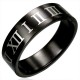 Bague PVD 09 - Black-line chiffres romains