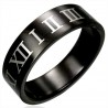 Bague PVD 09 - Black-line chiffres romains