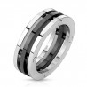 Bague PVD 12 - Trois anneaux dont un noir