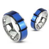 Bague PVD 21 - Centre Bleu