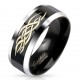 Bague PVD 33 - Tribal sur bande noire
