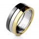 Bague PVD 25 - Gold-ip, gris et noir