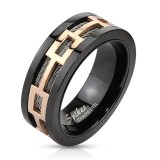 Bague PVD 44 - Cables et décors gold-ip rose