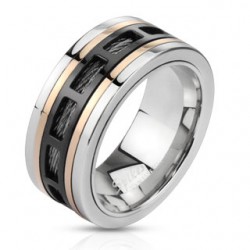 Bague PVD 45 - Centre noir deux cables