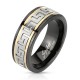 Bague PVD 46 - Ligne grecque grise