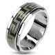 Bague PVD 57 - Ligne grecque sur noir