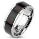 Bague PVD 58 - Bande noire centrale