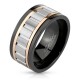Bague PVD 68 - Noir, gold-ip rose et gris