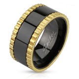 Bague PVD 70 - Bords jaunes et centre noir