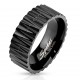 Bague PVD 75 - Noir Rainures