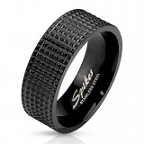 Bague PVD 76 - Noir pavé