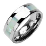 Bague en titane 29 - Bande de nacre