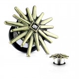Plug en acier sunburst pointes antique