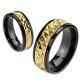 Bague en titane 32 - Noire centre gold-ip