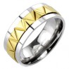 Bague en titane 39 - Centre gold-ip zig-zag