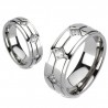 Bague en titane 42 - Zircones en losanges