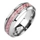 Bague en titane 43 - Fibre de carbone rose