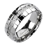 Bague en titane 45 - Style reptile avec zircones