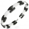 Bracelet céramique 02 - Blanc et noir