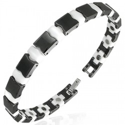 Bracelet céramique 03 - Petit noir et petit blanc