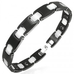 Bracelet céramique 04 - Gros noir et petit blanc