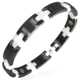 Bracelet céramique 05 - Croix blanches avec noir