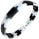 Bracelet céramique 07 - Noir avec parties blanches en X