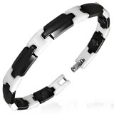 Bracelet céramique 08 - Noir et blanc fin