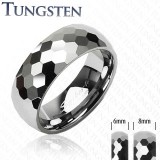 Bague en tungstène 02 - Grise petites facettes