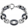 Bracelet céramique 14 - Chaines acier et noir ovales