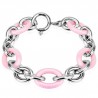 Bracelet céramique 15 - Chaines acier et rose ovales