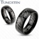 Bague en tungstène 07 - Noire symboles Elfiques