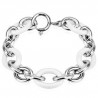 Bracelet céramique 16 - Chaines acier et blanc ovales