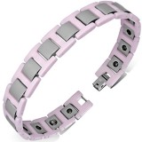 Bracelet céramique 23 - Acier et rose
