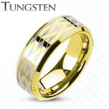 Bague en tungstène 18 - Gold-IP celtique