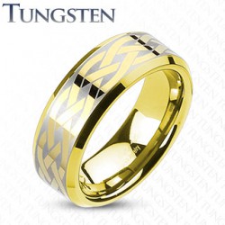 Bague en tungstène 18 - Gold-IP celtique