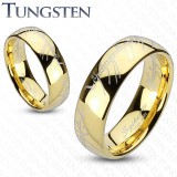 Bague en tungstène 21 - Gold-IP symboles elfiques