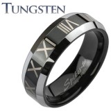 Bague en tungstène 22 - Chiffres romains