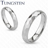 Bague en tungstène 26 - Grise fines facettes