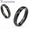 Bague en tungstène 27 - Noire fines facettes