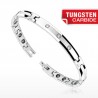 Bracelet en tungstène 03 - Fin argenté et zircones