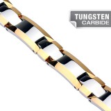 Bracelet en tungstène 05 - Rose et argenté