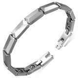 Bracelet en tungstène 11 - Fin argenté