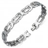 Bracelet en tungstène 17 - Argenté en croix