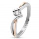 Bague zircones tige gold-ip rose et grise (03)