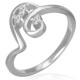 Bague trois petits zircones tige fantaisie (06)