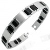 Bracelet en acier 08 - Argenté et noir