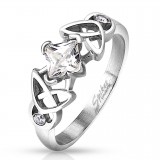 Bague zircone carré et motifs celtiques (19)