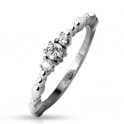 Bague fine trois zircones (20)